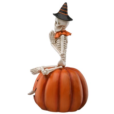 National Tree Company 12" Skeleton Sitting on Pumpkin (PG11-21106)