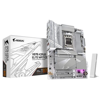 GIGABYTE AORUS ELITE Socket AM5 ATX AMD Gaming Motherboard (X870AORUSELITEWIFI7ICE)