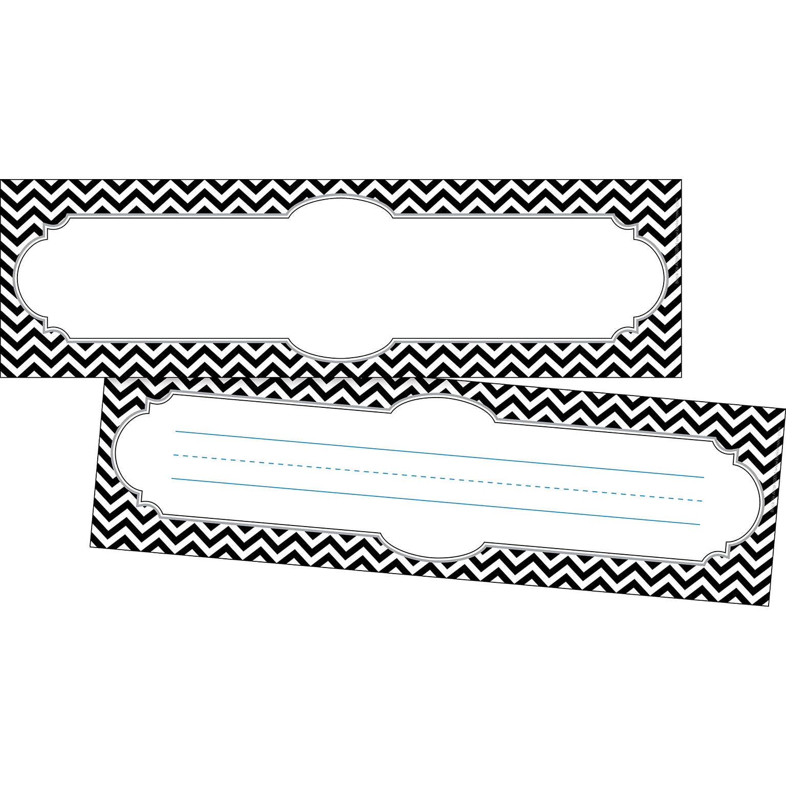 Barker Creek Chevron Black Tie Affair Name Plate / Bulletin Board Sign Set, 72/Set (BC3802)