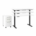 Bush Business Furniture Move 60 Series 27-47 Adjustable Standing Desk with Storage, White (M6S004WH)