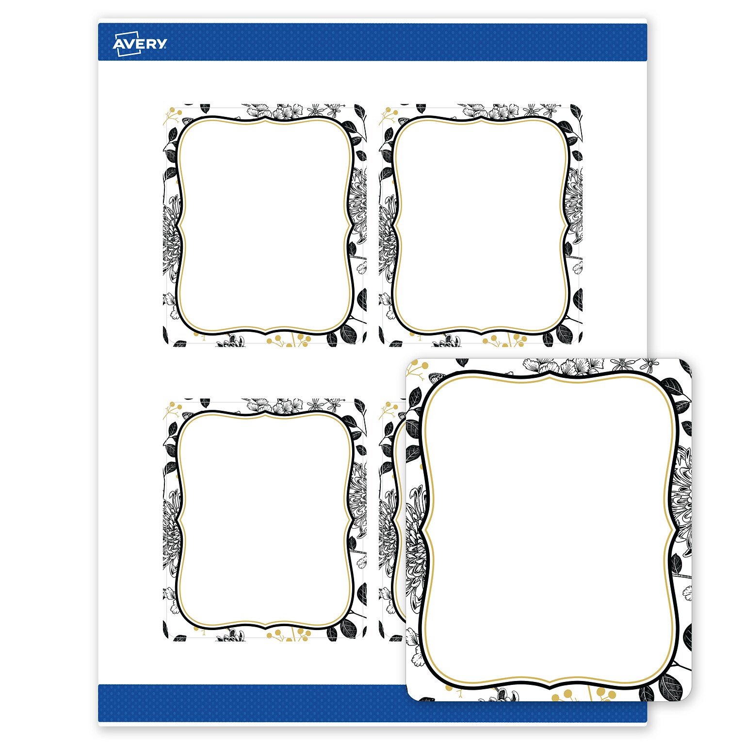 Avery Rectangle Laser/Inkjet Multipurpose Labels, 4 x 3-1/3, White, 40/Pack (19479371037)