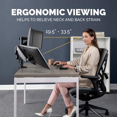Fellowes Platinum Series Adjustable Triple Arms, Up to 27" Monitor, Black (8042601)