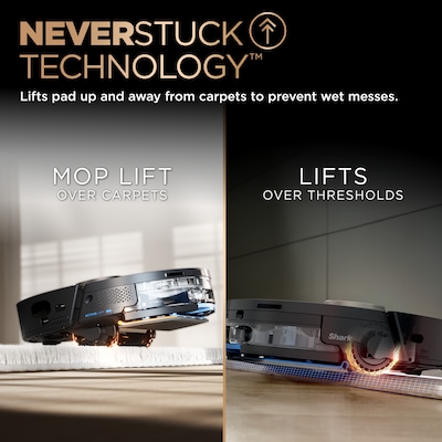 Shark PowerDetect Robot Vacuum and Mop with NeverTouch Pro Base, Bagless, Black (RV2820ZE)