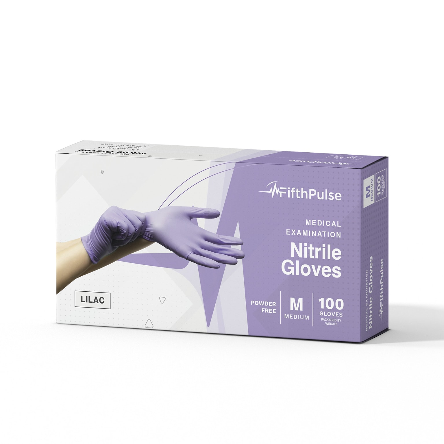 FifthPulse Powder Free Nitrile Gloves, Latex Free, Medium, Lilac, 100/Box (FMN100207)