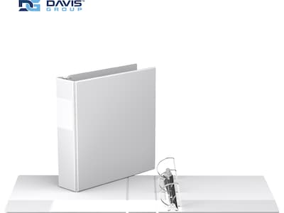 Davis Group Premium Economy 2 3-Ring Non-View Binders, D-Ring, White, 6/Pack (2304-00-06)