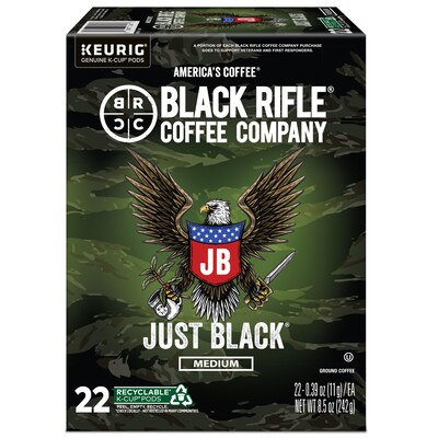Black Rifle Coffee Company Just Black Coffee Keurig® K-Cup® Pods, Medium Roast, 88/Carton (5000384043CT)