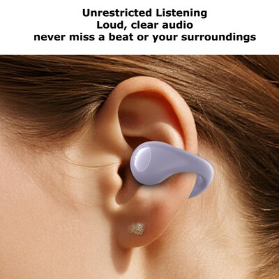 echelon Echo Open Earbuds True Wireless Open-Ear Clip-On Design, IPX5 Water Resistant Purple