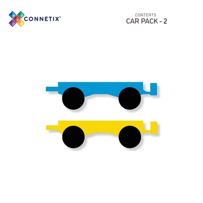 Connetix Magnetic Tiles Rainbow Car Pack, 2 Pieces (CNTR00002CA)