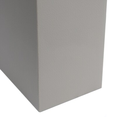 Lalia Home Lexington 21" Leather Base Modern Home Décor Bedside Table Lamp, White Rectangular Fabric Shade, Gray (LHT-3008-GY)