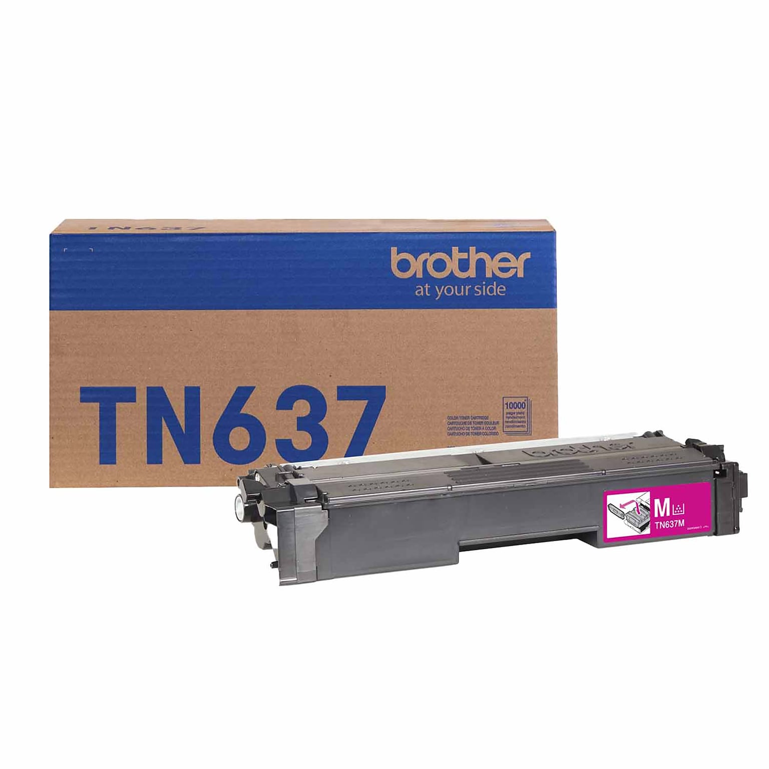 Brother TN637 Ultra High Yield Magenta Toner Cartridge, Prints Up to 10,000 Pages (TN637M)