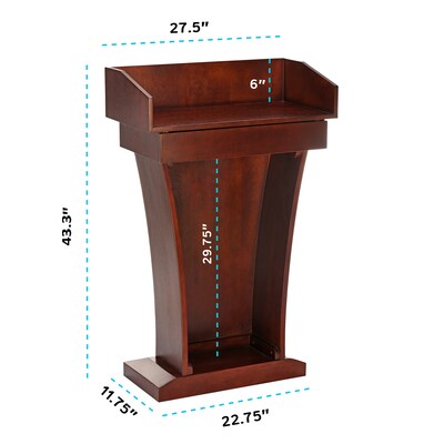 AdirOffice 43.3" Podium Lectern with Cover, Cherry (661-012-CH-PKG)
