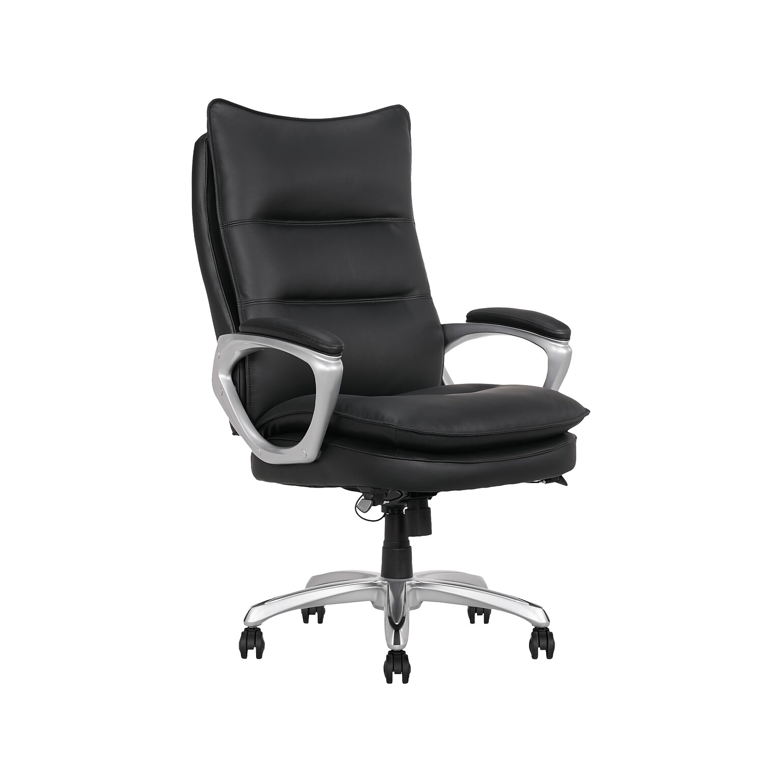 La-Z-Boy Jenkins Ergonomic Bonded Leather Executive Big & Tall Chair, 400 lb. Capacity, Black (60075-BLK)