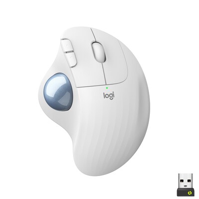 Logitech ERGO M575 Wireless Ergonomic Trackball Mouse, Off White (910-006437)