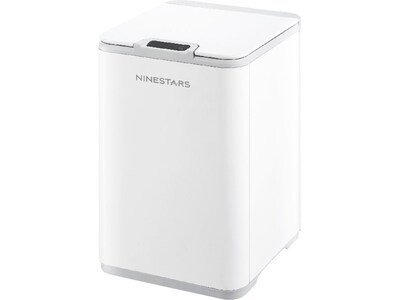 Nine Stars Plastic Sensor Trash Can, 2.6-Gallon, White (DZT-10-35)