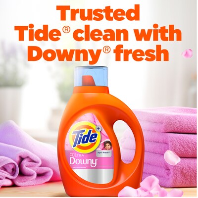 Tide Plus Boost of Ultra Downy HE Liquid Laundry Detergent, April Fresh Scent, 52 Loads, 73 fl. oz. (17523)