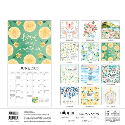 2026 BrownTrout Faith 12 x 12 Monthly Wall Calendar (9781773728698)