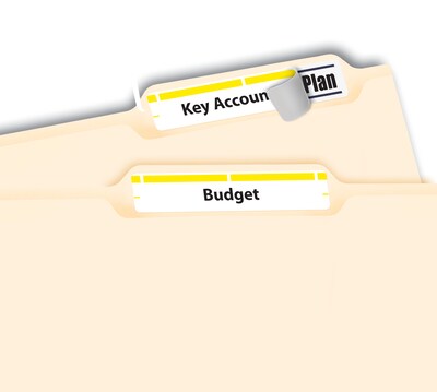Avery TrueBlock Laser/Inkjet File Folder Labels, 2/3" x 3 7/16", Yellow, 1500 Labels Per Pack (5966)