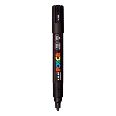 POSCA PC-5M Water Based Paint Marker, Medium Bullet Tip, Black, 3/Pack (UBCPC5MBLACK-3)