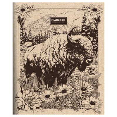 2026-2027 TF Publishing Wild Bison 9” x 11” Academic Monthly Planner, Paperboard Cover (AY27-4506)
