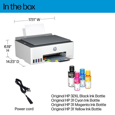 HP Smart Tank 5101 Wireless Color Inkjet Printer, All-In-One Supertank, Print, Scan, Copy (1F3Y0A#B1H)