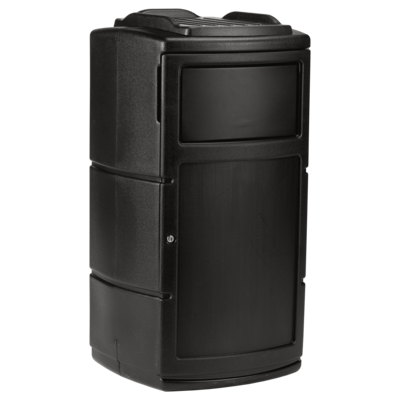 Commercial Zone PolyTec Polyethylene Indoor/Outdoor Swing Lid Trash Can, 25 Gallon, Black (775901SE)