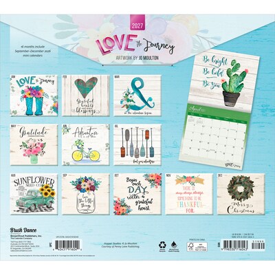 2027 BrownTrout Love the Journey 14 x 12 Monthly Wall Calendar, Assorted Colors (9798330716043)