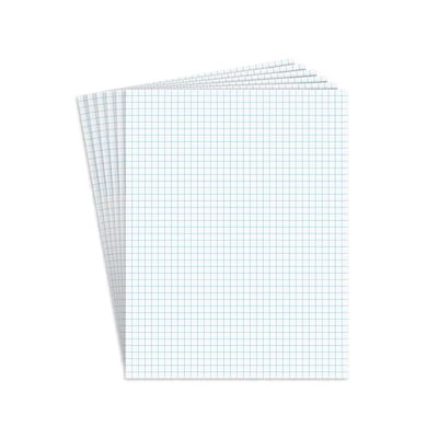 Staples® Notepads, 8.5 x 11, Graph Ruled, White, 50 Sheets/Pad, 6 Pads/Pack (ST57333)