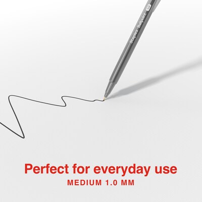 Staples Ballpoint Pen, Medium Point, 1.0mm, Black Ink, Dozen (ST52861)