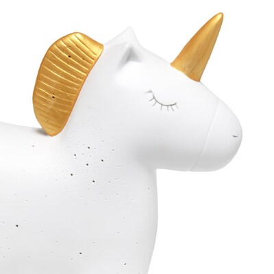Creekwood Home 9.01" Whimsical Ceramic Glowing Unicorn Light, White (CWT-2042-WH)