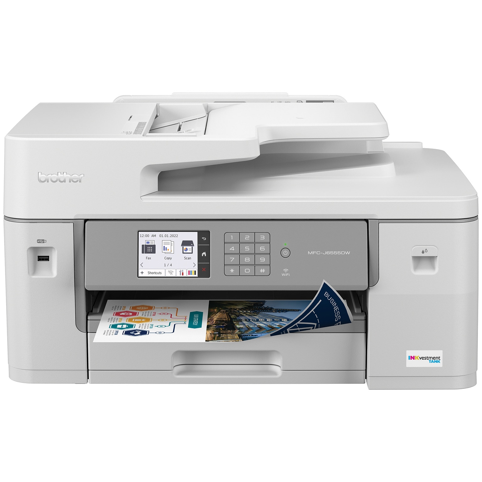 Brother INKvestment Tank MFC-J6555DW Wireless Color Inkjet Printer, All-In-One Supertank, Print, Scan, Copy, Fax