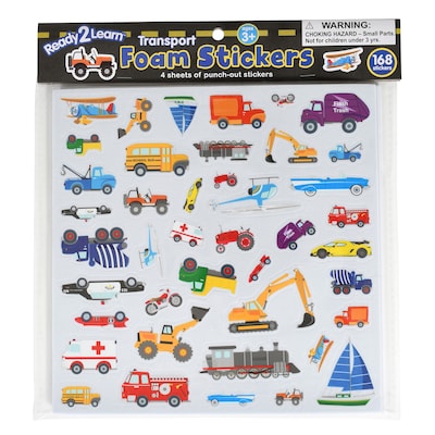 Ready2Learn Foam Transport Stickers, Multicolored, 168/Pack (CE-10096)