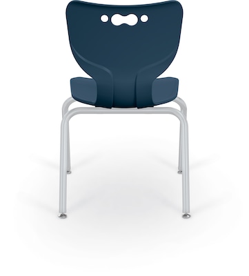 MooreCo 14 Hierarchy Student Chair with 4 Legs, Navy/Platinum Base (703673562553)