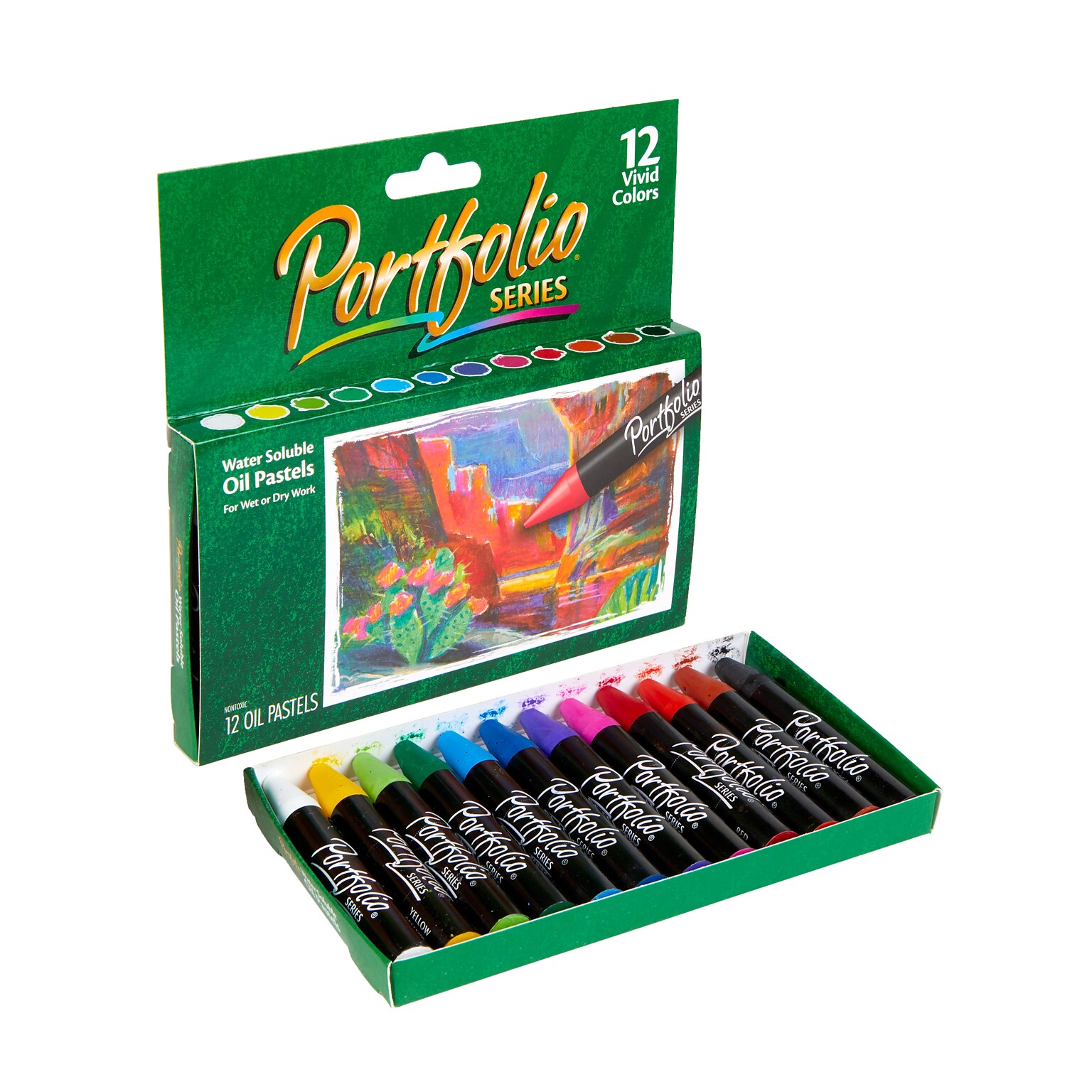 Crayola Portfolio Series Oil Pastels, Assorted Colors, 12/Pack (52-3612)