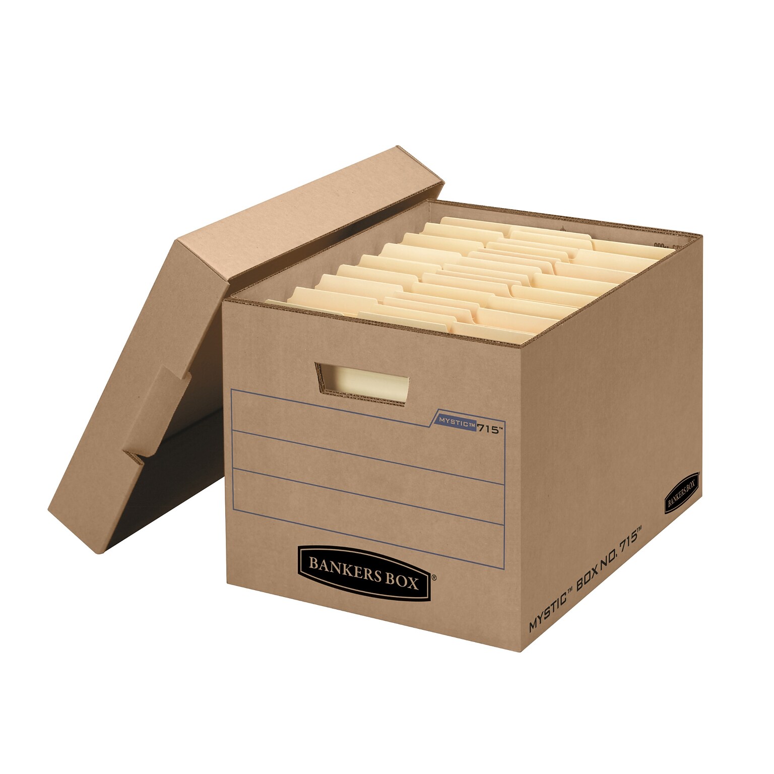 Bankers Box Heavy-Duty Corrugated File Storage Boxes, Lift-Off Lid, Letter/Legal Size, Kraft, 25/Carton (7150001)