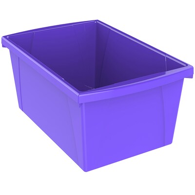 Storex Plastic Medium Classroom Storage Bin, 16.75"x 11.87"x 8.28", Purple, Pack of 2 (STX61486U06C-2)