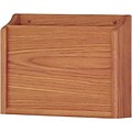 Wooden Mallet Solid Wood Literature Display Racks, Oak, 1-Pocket Privacy Wall Chart Holder