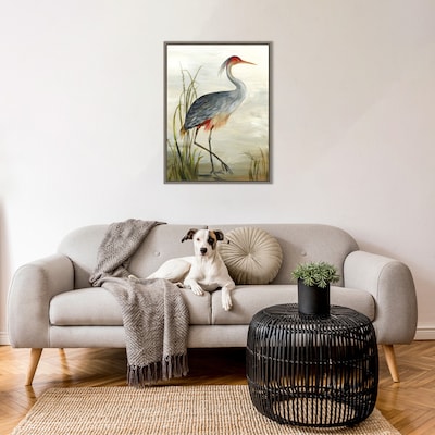 Amanti Art Grey Heron by Aimee Wilson Framed Canvas Wall Art Print, 23 x 30 (A42675530282)
