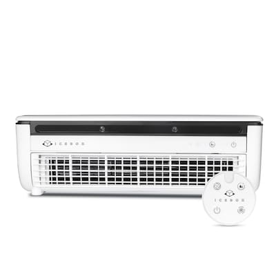 ICEBOX Evaporative Cool Mist Tabletop Humidifier, 8.8 oz., For Rooms 100 sq. ft., White/Gray (IBCF200W)