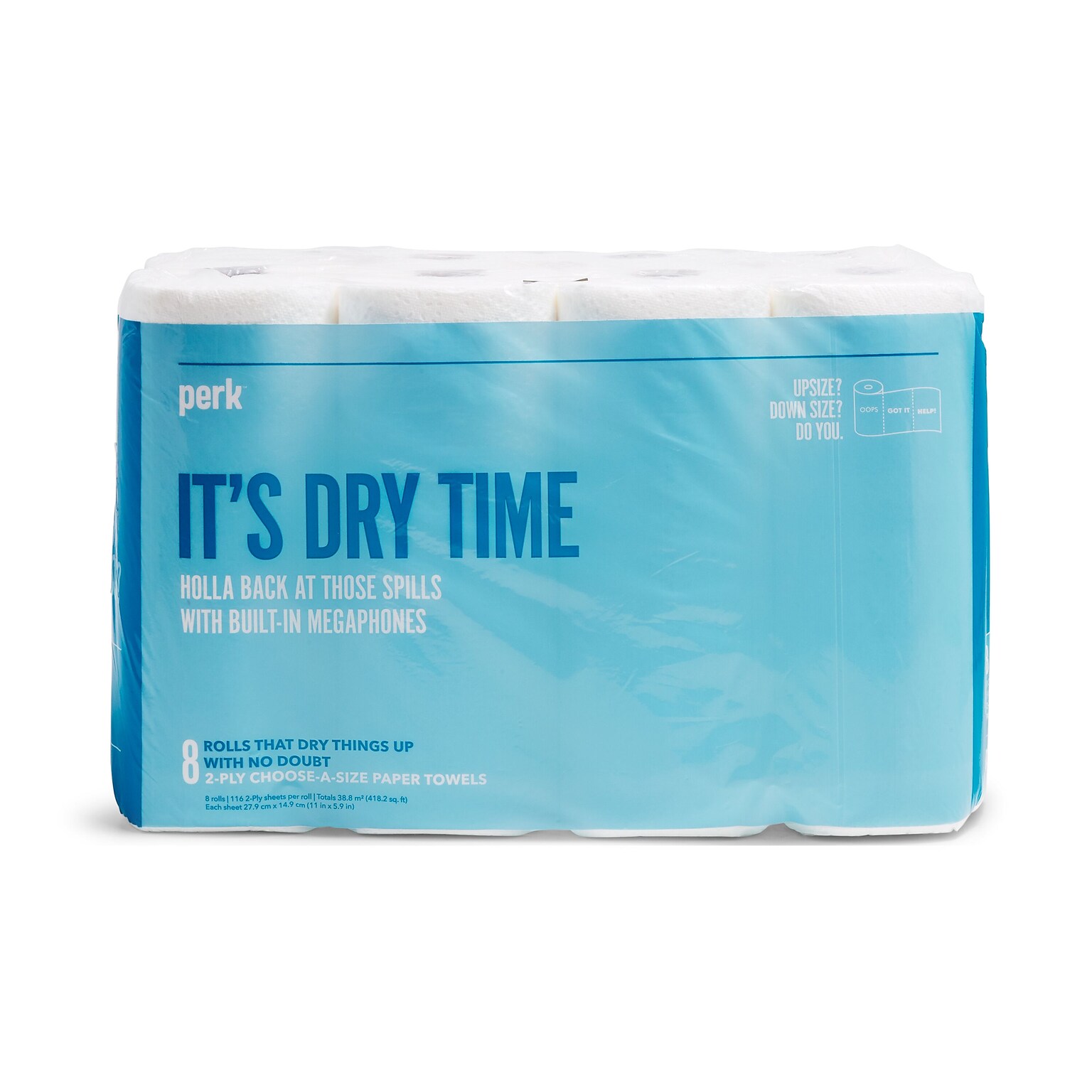 Perk™ Choose-A-Size Paper Towels, 2-ply, 116 Sheets/Roll, 8 Rolls/Pack (PK55113)
