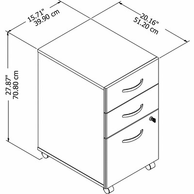 Bush Business Furniture Studio C 3-Drawer Mobile Vertical File Cabinet, Letter/Legal Size, Lockable, Storm Gray (SCF216SGSU)