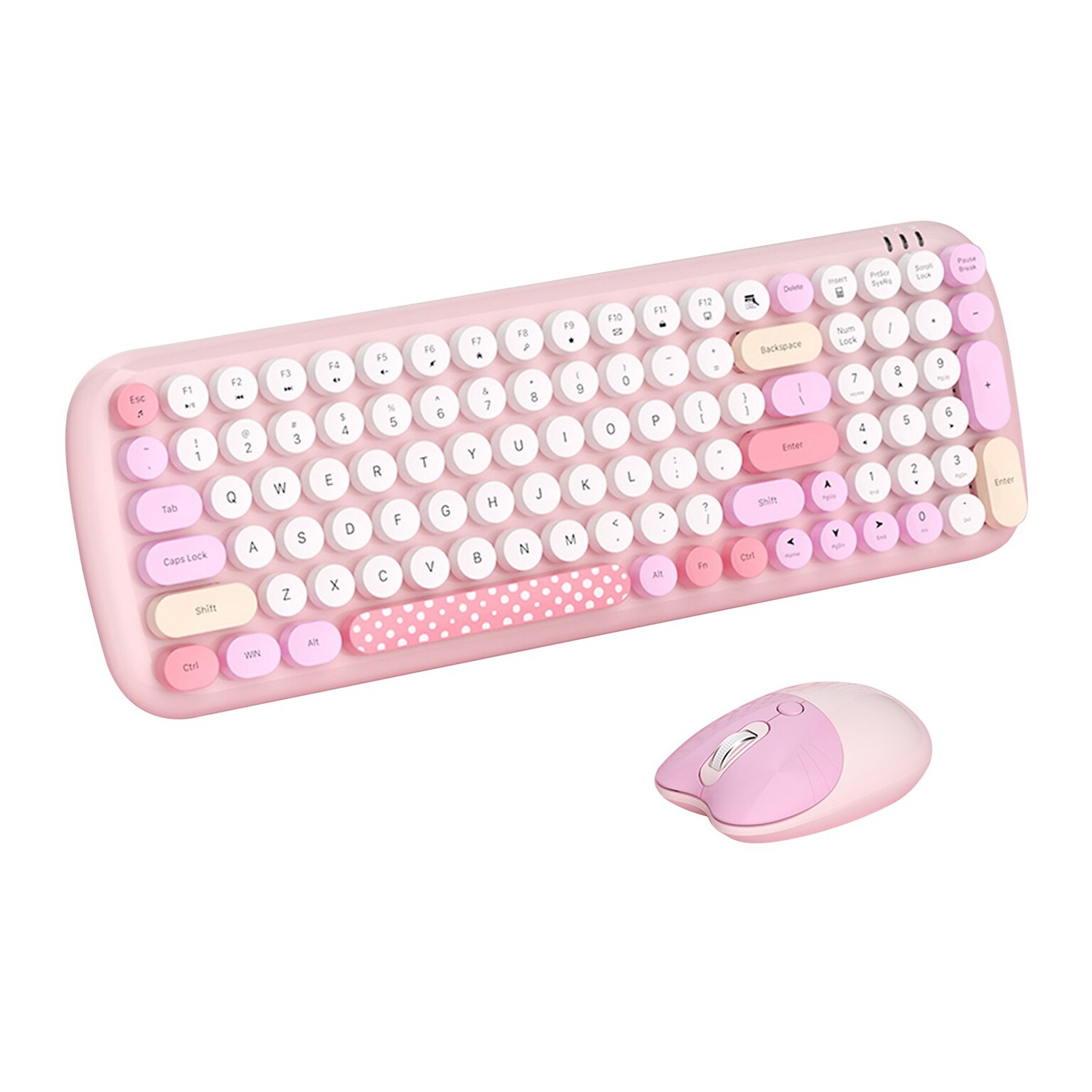 SaharaCase Wireless Ergonomic Keyboard and Laser Mouse Combo, Pink (KB15)
