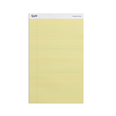 Quill Brand® Standard Series Legal Pad, 8-1/2 x 14, Wide Ruled, Canary Yellow, 50 Sheets/Pad, 12 P