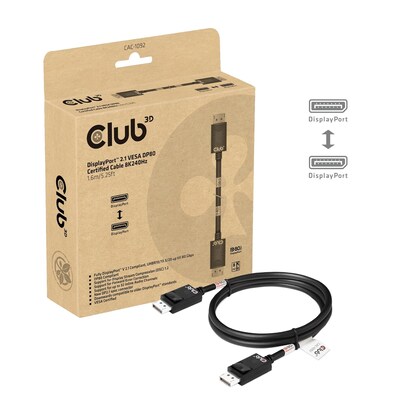 Club 3D 5.25 DisplayPort to DisplayPort Audio/Video Cable, Male to Male, Black (CAC-1092)