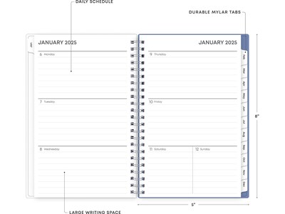 2025 Blue Sky Lindley 5" x 8" Weekly & Monthly Planner, Plastic Cover, Multicolor (101579-25)