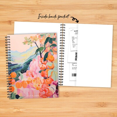 2027 Willow Creek Peach Orchard 6.5" x 8.5" Calendar Year Weekly & Monthly Standard Planner, Assorted Colors (67376)