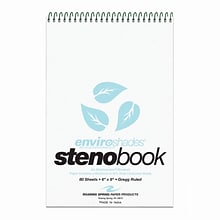 Roaring Spring Enviroshades Steno Notebook, 6 x 9, 80 Sheets/Pad, Gregg Ruled, Recycled Blue Paper