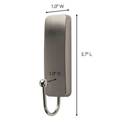 Command Medium Brushed Nickel Hooks, 2 Hooks/Pack (17034BN-2ES)