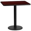 Flash Furniture 24x30 Rectangular Laminate Table Top, Mahogany w/18 Round Table-Height Base