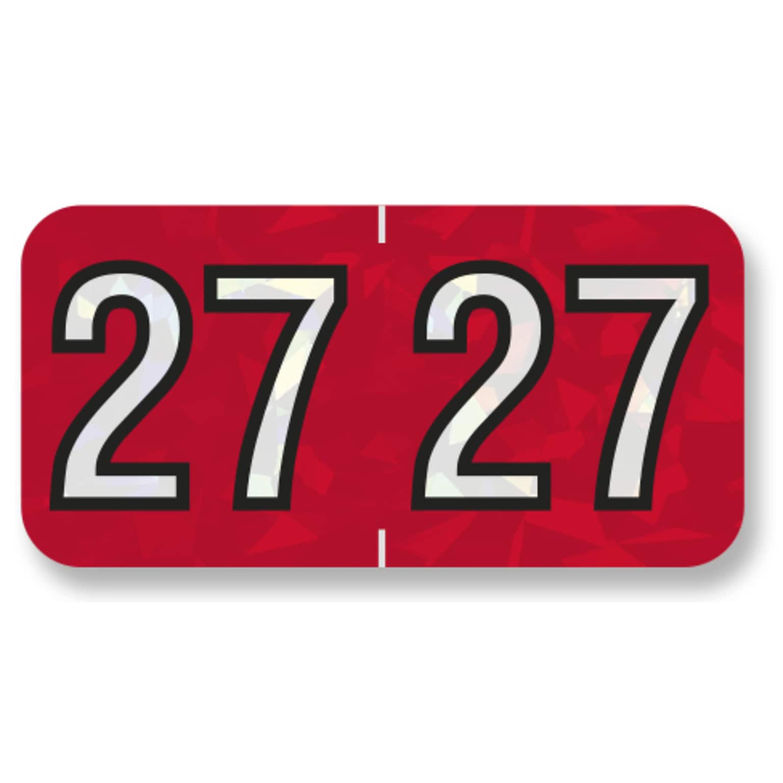 Medical Arts Press Holographic 2027 Year Labels, 3/4 x 1-1/2, Red, 500/Roll
