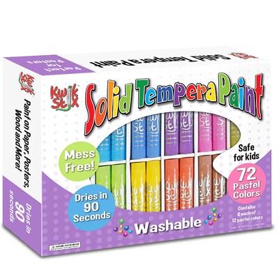 The Pencil Grip Kwik Stix Tempera Paint Sticks Classpack, Pastel, 72/Pack (TPG692)